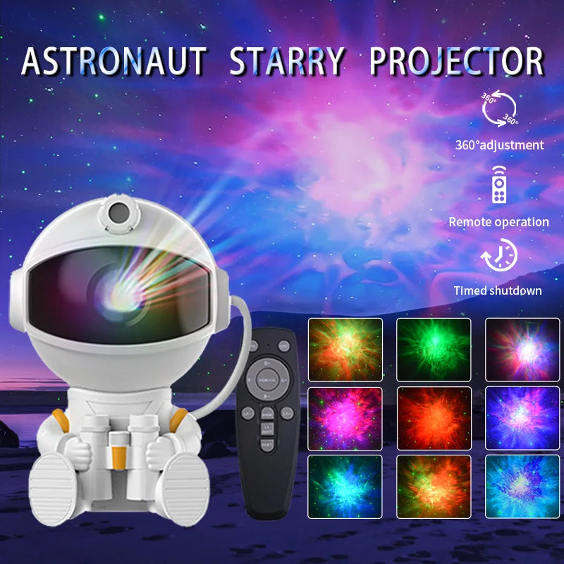 Astronaut Galaxy Projector – LED Starry Night Lamp