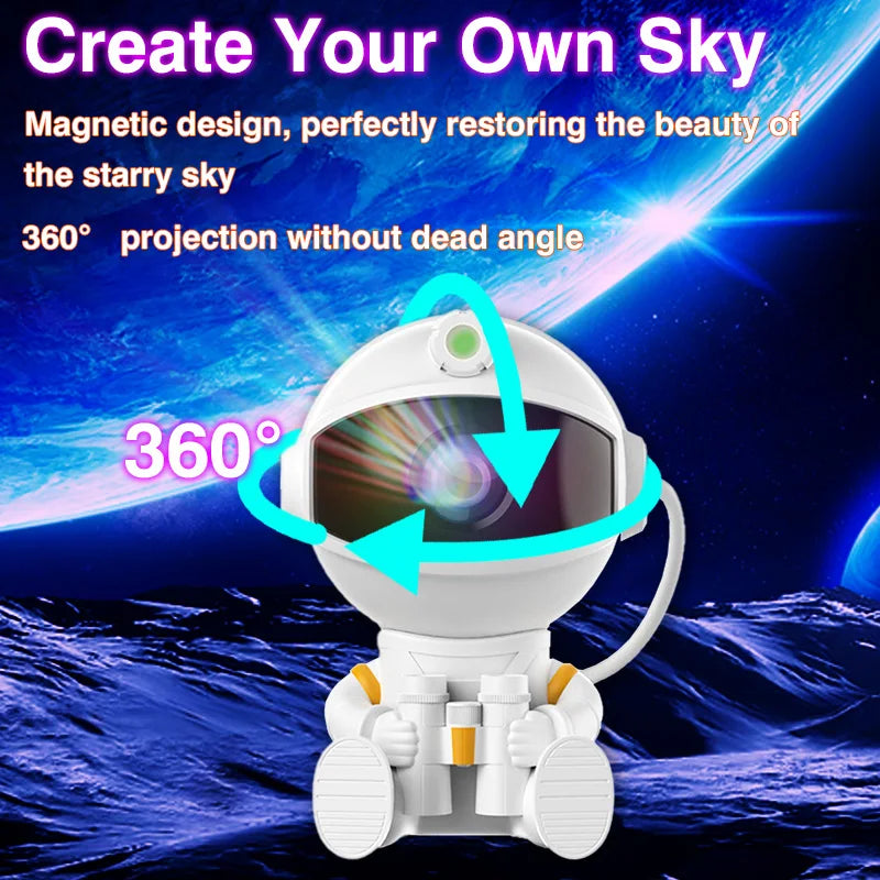 Astronaut Galaxy Projector – LED Starry Night Lamp